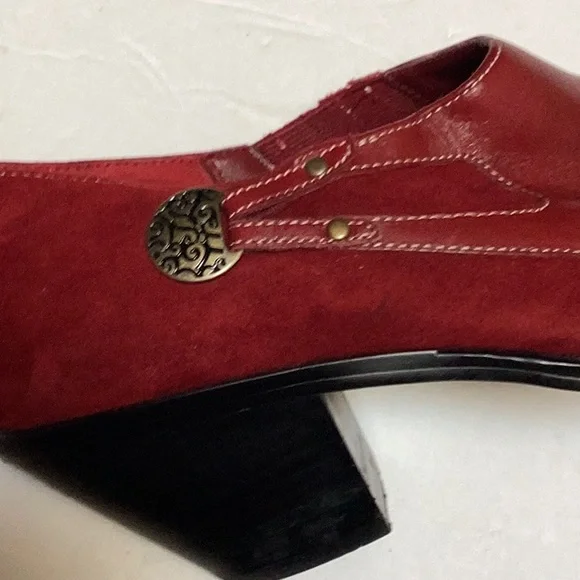 Coldwater Creek Red Leather Suede Point Square Toe Western Ankle Boot Shoes 10 - Picture 10 of 12